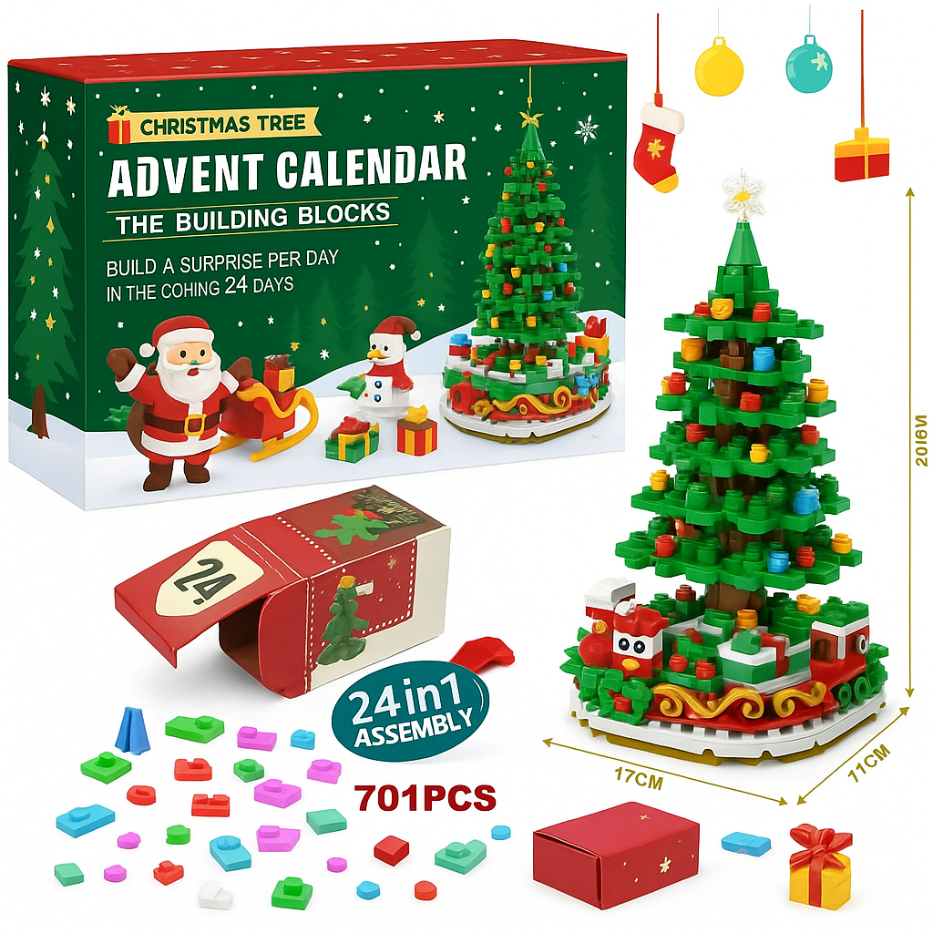 Christmas Countdown Building Blocks Hand Tear Calendar Blind Box