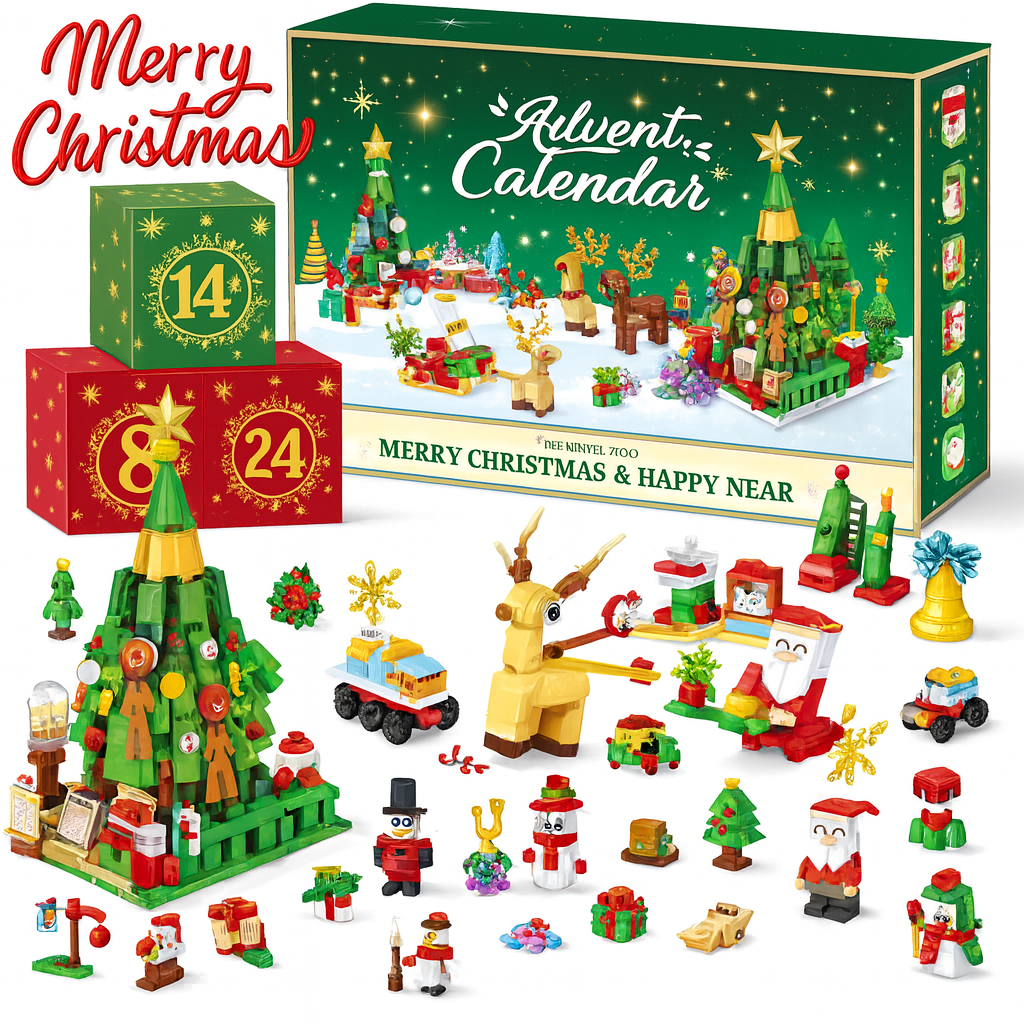 Christmas Countdown Building Blocks Hand Tear Calendar Blind Box